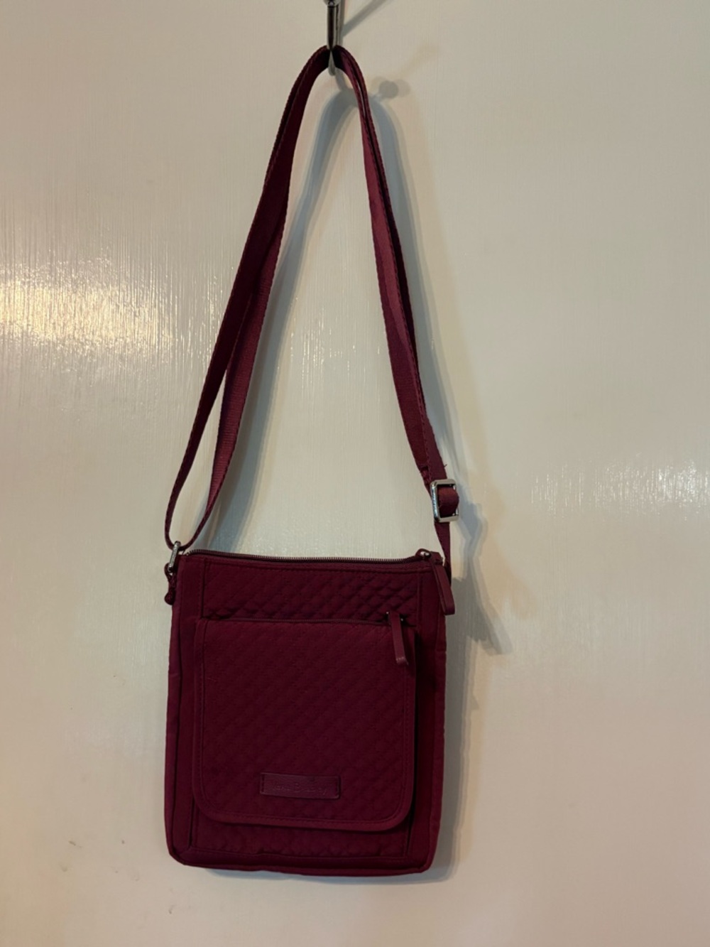 Vera Bradley Quilted Crossbody Bag 7x8 in Deep Burgundy